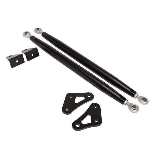 Fender Brace Kit,Billet Aluminum,70-81 Camaro,with Adjustable Rod Ends,SS Fasteners,Matte black Fusioncoat finish"