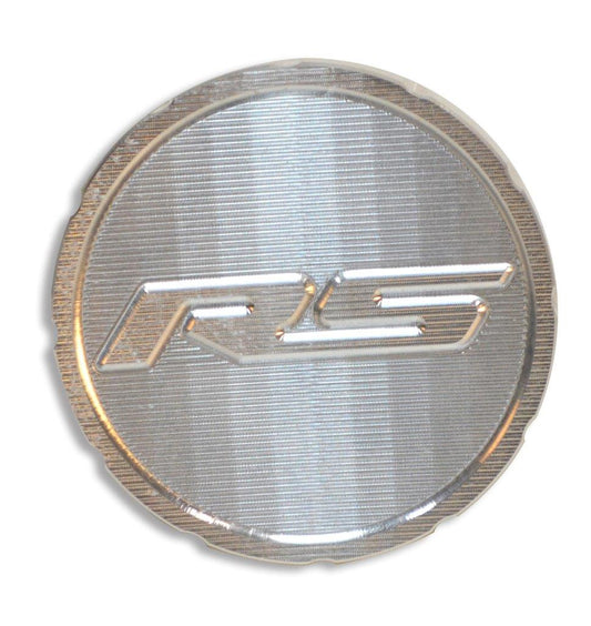 Fuel Cap,Billet Aluminum,67-68 Camaro,with RS Logo,Raw machined finish"