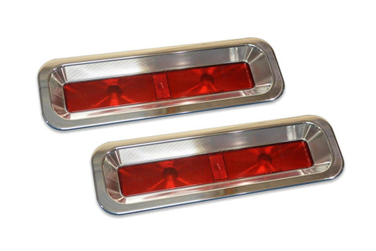 Taillight Kit,Billet Aluminum,67-68 Camaro RS,Includes LED Lights,Pair,Bright polished finish"