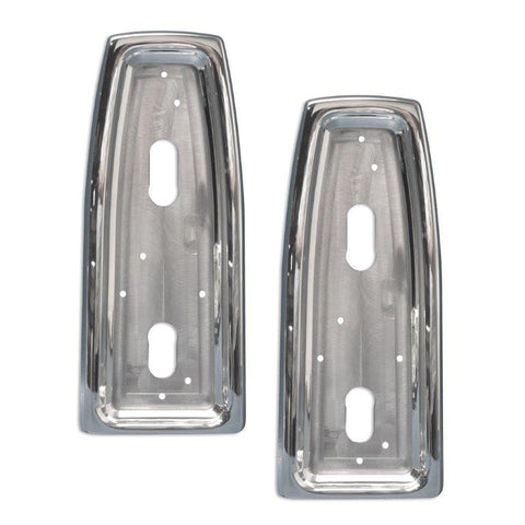 Taillight Bezels,Billet aluminum,66-67 Nova,Works with LED taillights,Made in USA,Bright clear protective coat"