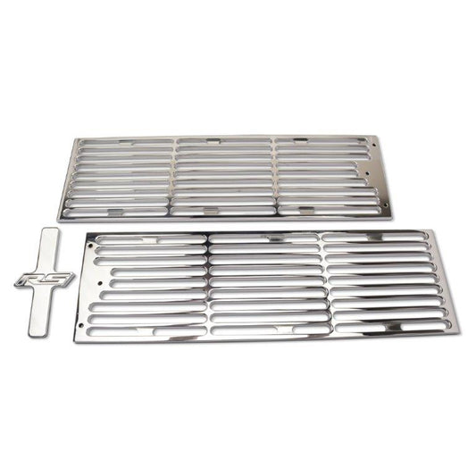 Grille Insert,3 pcs,Billet Aluminum,67-68 Camaro,With RS logo emblem,Bright protective clear coat finish