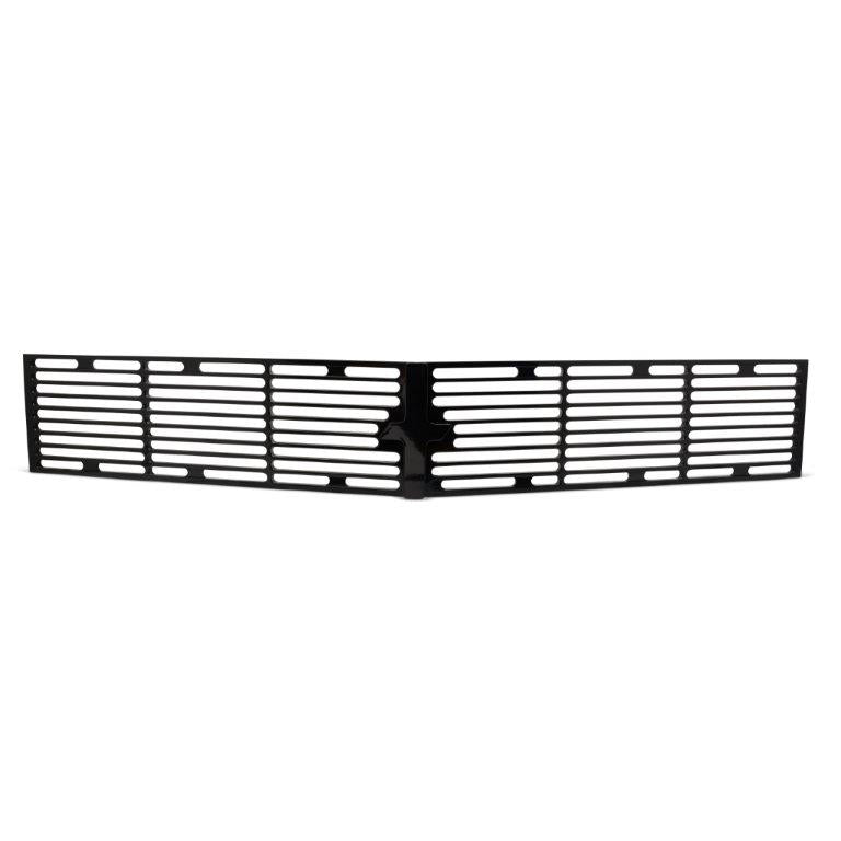 Grille Insert,3 pcs,Billet Aluminum,67-68 Camaro,With plain center emblem,Gloss black anodized finish