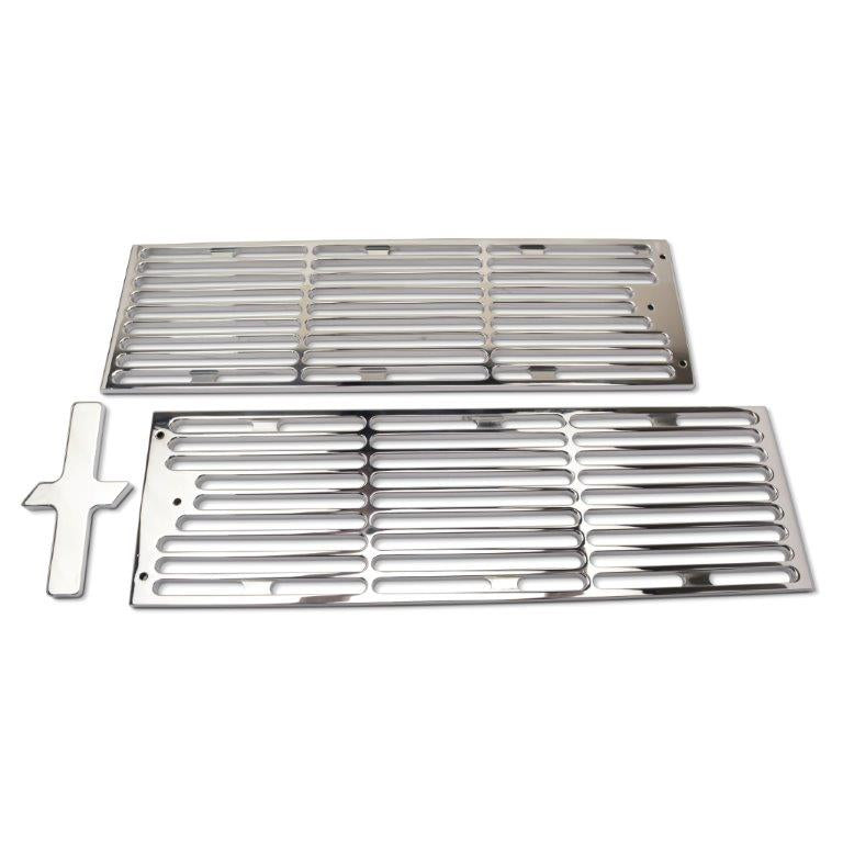 Grille Insert,3 pcs,Billet Aluminum,67-68 Camaro,With plain center emblem,Bright protective clear coat finish