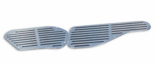 Cowl Vent Set,Aluminum,71-73 Mustang,with Aluminum Wire Mesh Insert,Bright clear Fusioncoat finish