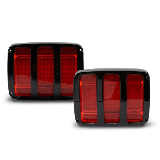 Taillight Bezel Kit,Billet Aluminum,64-66 Mustang,Includes LED Lights & HD Flaser,Gloss black  finish