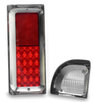 Taillight assembly,67-72 Chevy C-10,Billet aluminum bezel,With LED light,back up lense,Bright clear coat,Pair