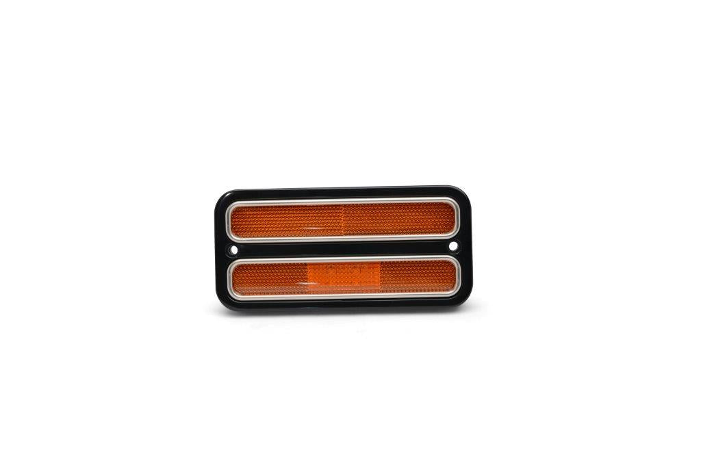 Marker light & bezel kit 67-72 Chevy C10,Includes billet aluminum bezels,Amber LED lights,Black anodized,Pair