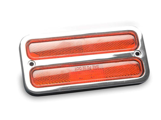 Marker light & bezel kit 67-72 Chevy C10,Includes billet aluminum bezels,Amber LED lights,Clear coat finish ,Pair