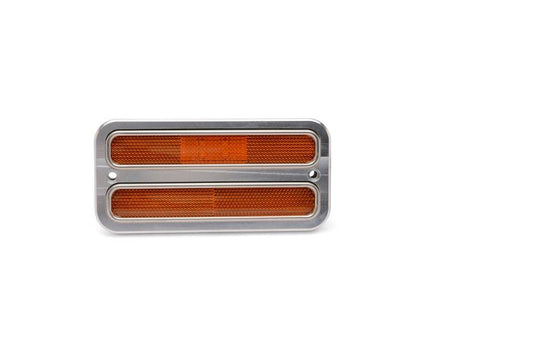 Marker light & bezel kit 67-72 Chevy C10,Includes billet aluminum bezels,Amber LED lights,Machined finish,Pair