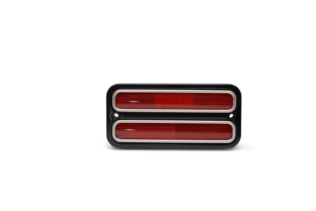 Marker light & bezel kit 67-72 Chevy C10,Includes billet aluminum bezels,Red LED lights,Black anodized,Pair