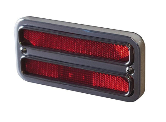 Marker light & bezel kit 67-72 Chevy C10,Includes billet aluminum bezels,Red LED lights,Clear coat finish  ,Pair