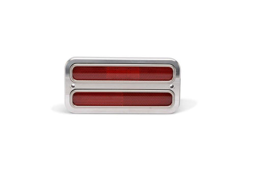 Marker light & bezel kit 67-72 Chevy C10,Includes billet aluminum bezels,Red LED lights,Machined finish,Pair