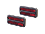 Marker light & bezel kit 67-72 Chevy C10,Includes billet aluminum bezels,Red LED lights,Polished finish,Pair