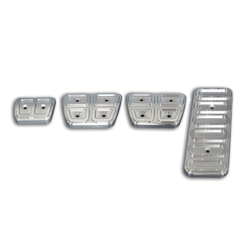Pedal Cover Kit,Billet Aluminum,67-69 Camaro,4 Piece,Get Better Grip,Made In USA,Raw machined finish