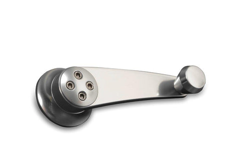 Window Cranks,Interior,Billet Aluminum,GM/Ford 1949 and up,1/2" round spline,Smooth,Clear anodized,Pair
