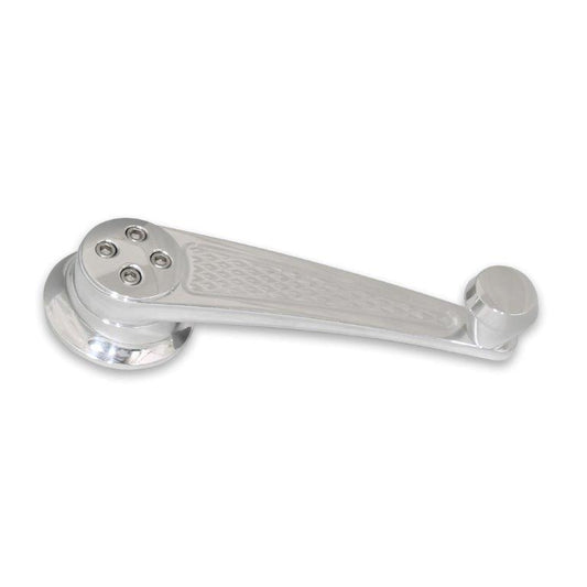 Window Cranks,Interior,Billet Aluminum,GM/Ford 1949 and up,1/2" round spline,Diamond,Chrome,Pair