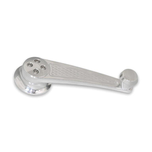 Window Cranks,Interior,Billet Aluminum,GM/Ford 1949 and up,1/2" round spline,Diamond,Clear coat,Pair