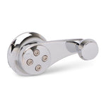 Vent Window Crank,Billet aluminum,GM/Ford 1949 and up,1/2" round spline,Smooth,Bright polished finish,Pair