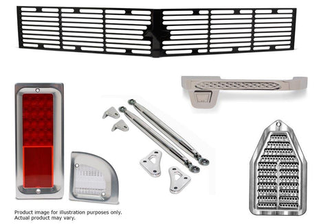 Taillight Bezel Kit,Billet Aluminum,64-66 Mustang,Includes LED Lights & HD Flaser,Clear anodized finish