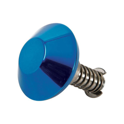 Mushroom Tie Down Cleat,Stainless steel,2" diameter,Requires 1 1/4"mounting hole,Bright Blue Fusioncoat Finish