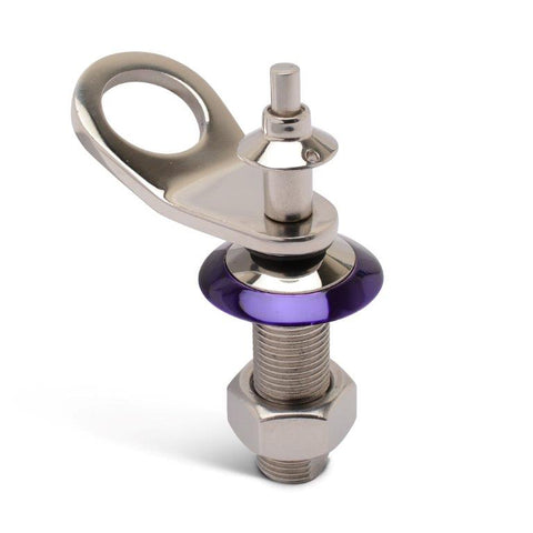 Quick Pin Cleat Assembly,Polished stainless steel,7mm quick release pin,Includes purple dress-up bezel