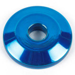 Fender/Stringer Washer,Billet Aluminum,1/4" Hole,1-1/4" Outside Diameter,Bright blue Fusioncoat finish"