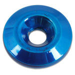 Countersunk Washer,Billet Aluminum,1/4" Hole,1-1/4" Outside Diameter,Bright blue Fusioncoat finish"