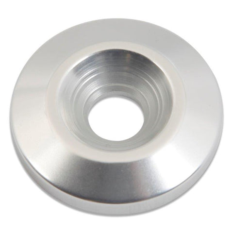 Countersunk Washer,Billet Aluminum,1/4" Hole,1-1/4" Outside Diameter,Clear anodized (matte silver sheen) finish"