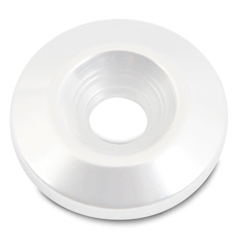 Countersunk Washer,Billet Aluminum,3/8" Hole,1-1/4" Outside Diameter,White Fusioncoat finish"