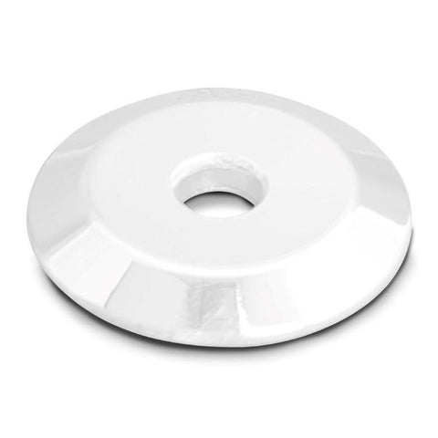 Upholstery Washer, Billet Aluminum,#10 Hole, 1-1/4" Outside Diameter, White Fusioncoat finish"