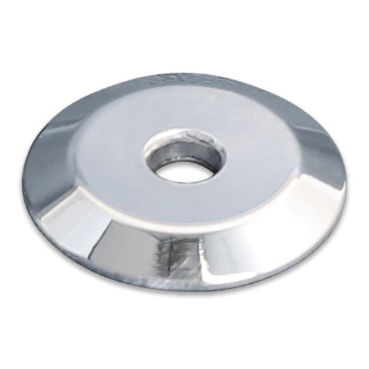 Upholstery Washer, Billet Aluminum,1/4" Hole, 1" Outside Diameter, Bright protective clear coat finish"