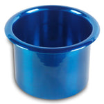 Drink Holder, Spun Aluminum, Large, Fits In 3-3/4" Hole, 2-7/8" Deep, 4-3/8" Flange,Bright blue Fusioncoat finish"