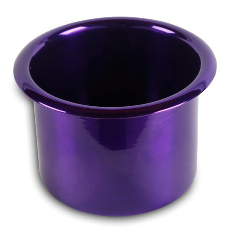 Drink Holder,Spun Aluminum,Large,Fits In 3-3/4" Hole,2-7/8" Deep,4-3/8" Flange,Bright purple Fusioncoat finish"