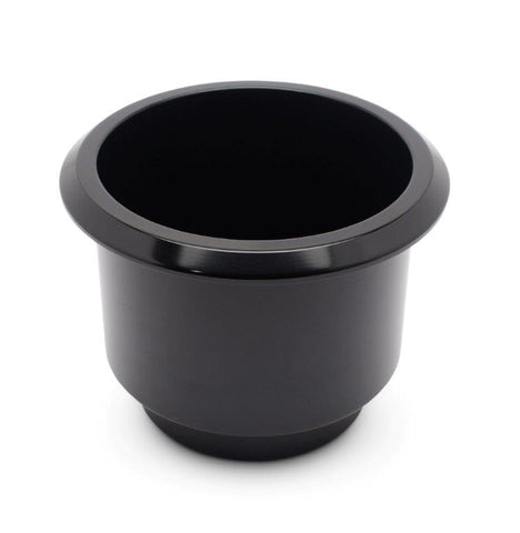 Drink Holder,Billet Aluminum,Large,Fits In 3-3/4" Hole,3-1/8" Deep,4-1/2" Flange,Matte black Fusioncoat finish"