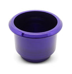 Drink Holder, Billet Aluminum, Large, Fits In 3-3/4" Hole, 3-1/8" Deep, 4-1/2" Flange, Bright purple Fusioncoat finish"