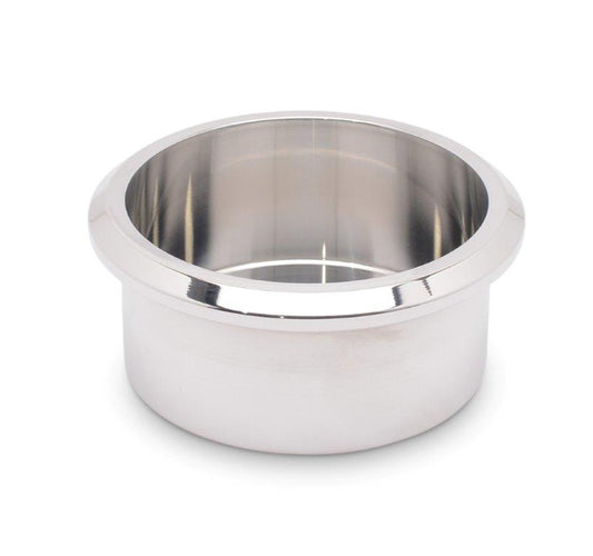 Drink Holder, Billet Aluminum, Small, Short, Fits In 3" Hole, 1-1/2" Deep, 3-1/2" Flange,Bright clear protective coat fi