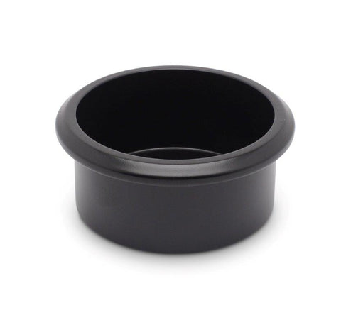 Drink Holder,Billet Aluminum,Small,Short,Fits In 3" Hole,1-1/2" Deep,3-1/2" Flange,Matte black Fusioncoat finish"