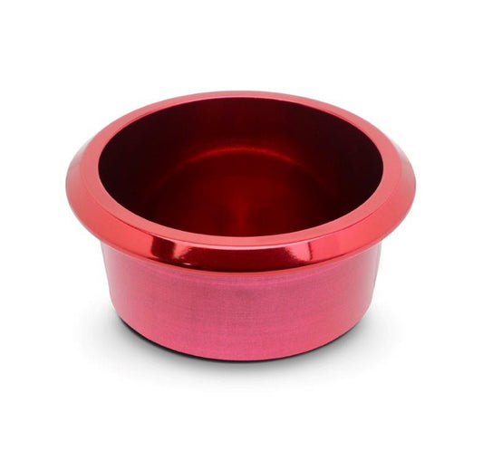 Drink Holder, Billet Aluminum, Small, Short, Fits In 3" Hole, 1-1/2" Deep, 3-1/2" Flange, Bright red Fusioncoat finish"