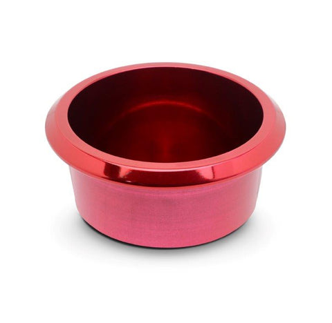 Drink Holder, Billet Aluminum, Small, Short, Fits In 3" Hole, 1-1/2" Deep, 3-1/2" Flange, Bright red Fusioncoat finish"