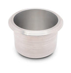 Drink Holder,Billet Aluminum,Small,Fits In 3" Hole,2-5/8" Deep,3-1/2" Flange,Raw machined finish"