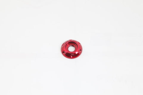 Accent washer,Billet aluminum,1/4" Hole,7/8" Outside diameter,For button head fastener,Bright red Fusioncoat finish