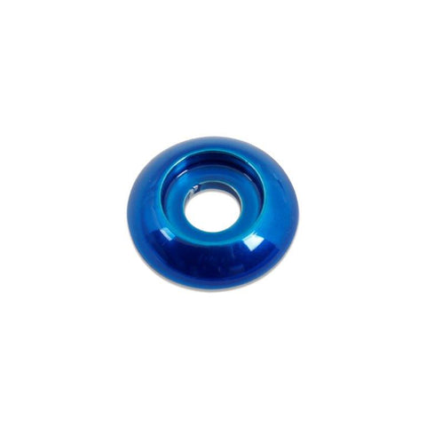 Accent washer,Plain,Billet aluminum,1/4" Hole,7/8" Outside diameter,For button head fastener,Bright blue Fusioncoat fini