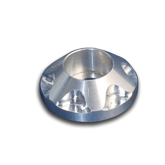 Lightning washer,Billet aluminum,#10 Hole,5/8" Outside diameter,For socket cap allen head fastener,Raw machined finish