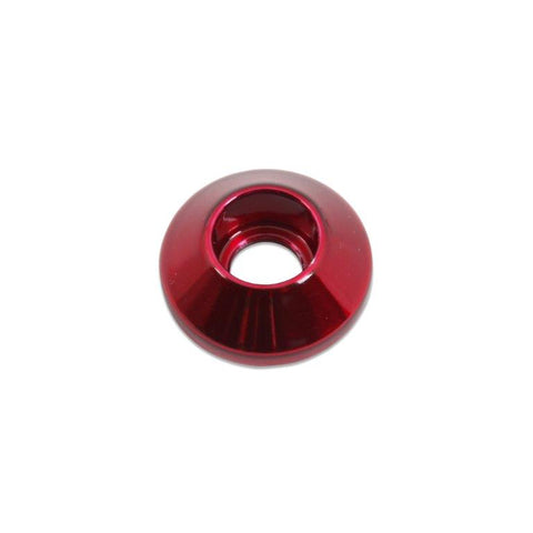 Socket cap washer,Billet aluminum,1/4" Hole,3/4" Outside diameter,For socket cap allen head fastener,Bright red Fusionco