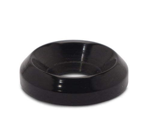 Washer,Slimline countersunk,Billet aluminum,#10 Hole,1/2" Outside diameter,For flat head fastener,Gloss black anodized f