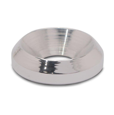 Washer,Slimline countersunk,Billet aluminum,#10 Hole,1/2" Outside diameter,For flat head fastener,Clear anodized finish