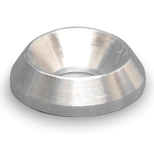 Washer,Slimline countersunk,Billet aluminum,#10 Hole,1/2" Outside diameter,For flat head fastener,Raw machined finish