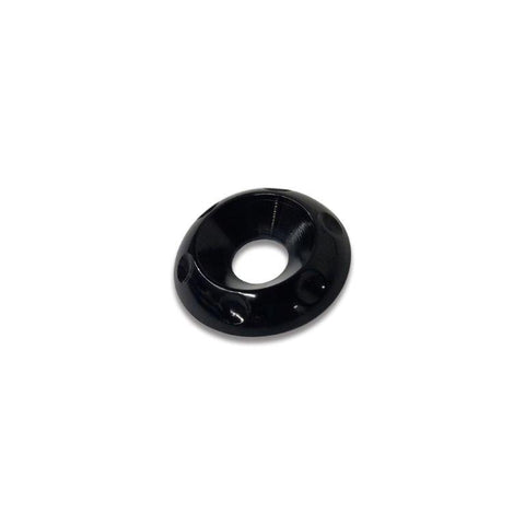 Accent washer,Countersunk,Billet aluminum,#10 Hole,3/4" outside diameter,For flat head fastener,Gloss black anodized fin