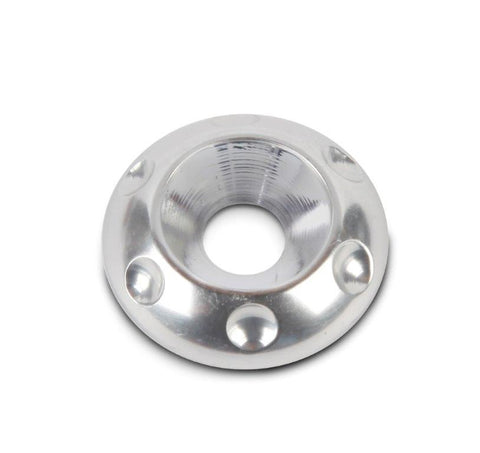 Accent washer,Countersunk,Billet aluminum,#10 Hole,3/4" outside diameter,For flat head fastener,Clear anodized finish