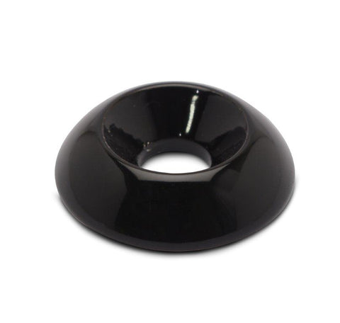 Accent washer,Plain countersunk,Billet aluminum,#10 Hole,3/4" Outside diameter,For flat head fastener,Gloss black anodiz